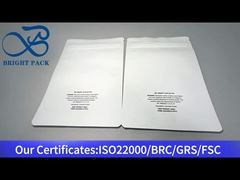 흰색 어린이용 스탠드업 파우치