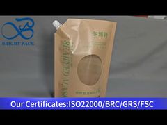 주둥이와 투명 창이 있는 크라프트지 액체 파우치 백