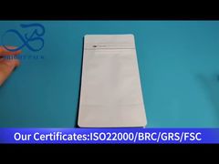 밸브가 있는 흰색 평평한 바닥 가방