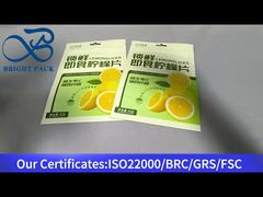 레몬 슬라이스를 위해 서있는 지퍼 봉지 62g