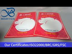 고기용 투명 창이 있는 빨간색 비닐 봉투