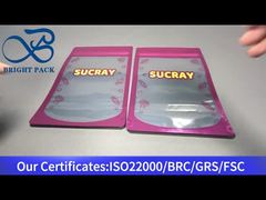 핑크 알루미늄 엽지 뚜렷한 창문과 함께 서있는 지퍼 가방