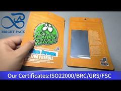 오렌지색 어린이 안전 지퍼백 (투명 창 포함)