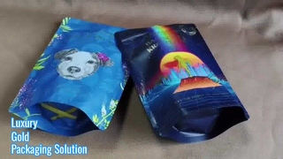 프리미엄 선물 및 브랜드 소매 포장을 위한 럭셔리 골드 스탬핑 플라스틱 지퍼 백