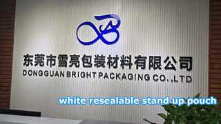 흰색 재밀봉 가능한 스탠드업 파우치