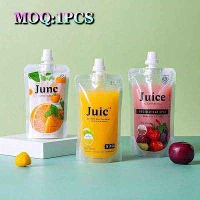 높은 장벽 맞춤 인쇄 서 있는 스푸트 가방 우유 주스 액체 포장 스푸트 가방