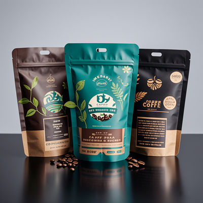 지프 잠금 및 로고 인쇄가 있는 식품 포장용 맞춤형 서 있는 다시 닫을 수 있는 플라스틱 봉지