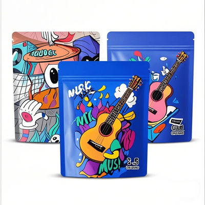 사용자 지정 인쇄 3.5g 알루미늄 필름 Mylar 서지 포지 냄새를 방지 할 수 있는 Ziplock 식품 포장 가방 다이 커트 디자인
