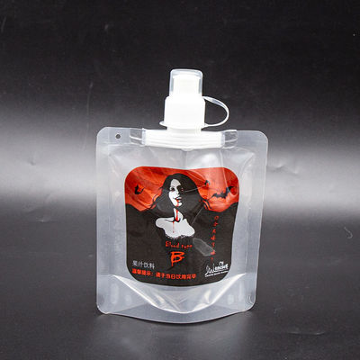액체 스푸트 봉지 액체 용품 포장을 위한 도매 유출 방지 스푸트 3/4 계층 라미네이트 물결 없는 노즐 맞춤 인쇄 & 크기