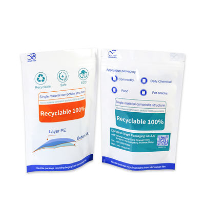 친환경 재활용 봉투 플라스틱 내구성 재활용 가능 스탠드업 파우치 PE/PE 백