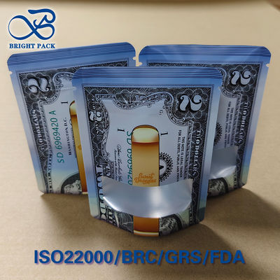 주문 인쇄 된 USD 달러 패턴 3 면 봉인 어린이 보호 가방 - ASTM 인증