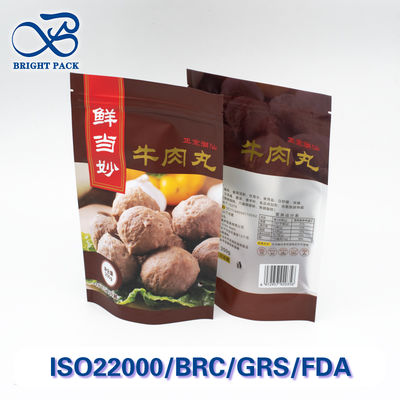 냉장 보관용 델리 육류 포장용 스탠드업 파우치, 내한성 필름 및 재활용 가능한 소재 사용.