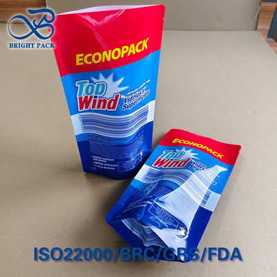 30% RPET 스탠드업 파우치 (유리 세정제용) GRS 인증, 중금속 무첨가, EU REACH