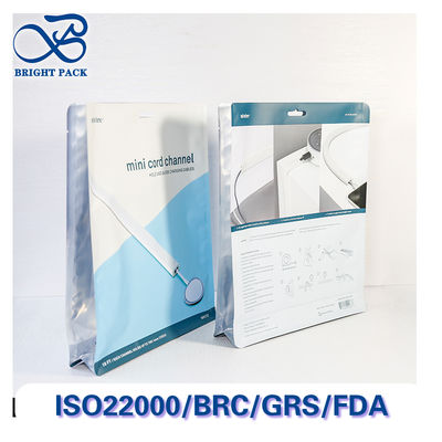 전자 액세서리 포장을 위한 두꺼운 팔각형 밀봉 백, 투명 창 및 방진 밀봉 지퍼 포함.