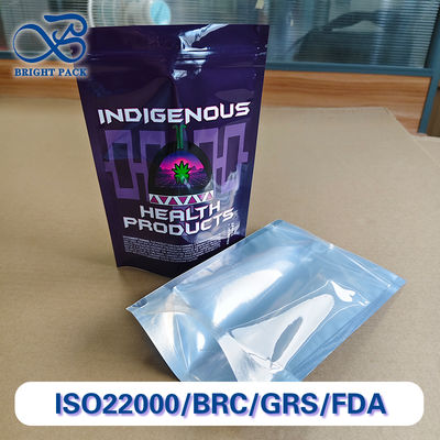투명 뒷면 디자인의 제약 포장용 맞춤형 인쇄 스탠드업 파우치 (제약 등급).