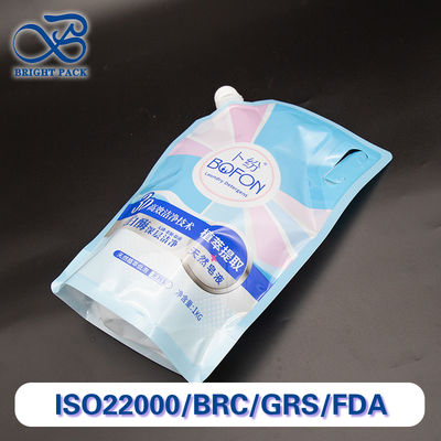 세탁 세제 포장을 위한 손잡이가 달린 내구성이 뛰어나고 편리한 스파우트 파우치, 맞춤 인쇄, 대량 주문 할인.