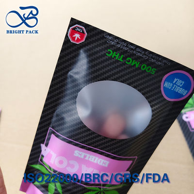 투명한 어린이 보호 Zipper Pouch PE/VMPET laminated tamper-evident seal Custom Window