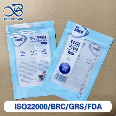 다시 닫을 수 있는 치아 실 분배 가방 BPA 없는 플라스틱 복합 포장품 위생용품용 맞춤 인쇄 된 수분 방지 치아 실 봉지