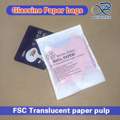 환경 친화적 인 포장용으로 자착 스트립으로 사용자 정의 가능한 생분해성 유리 종이 봉지