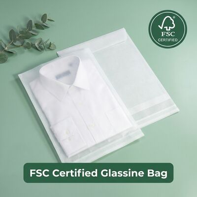Glassine Bag 40gsm Plastic Free for Certified Recyclable Eco-Friendly Clothing Packaging Translucent Apparel Pouch Luxury UK